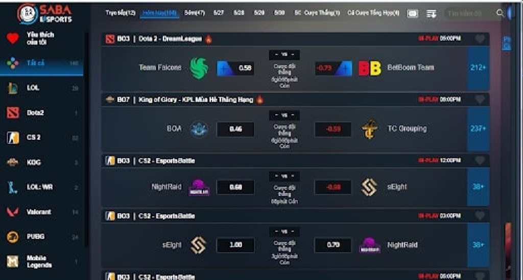 Sảnh chơi E-Sports FB68 đa dạng các giải đấu lớn nhỏ.