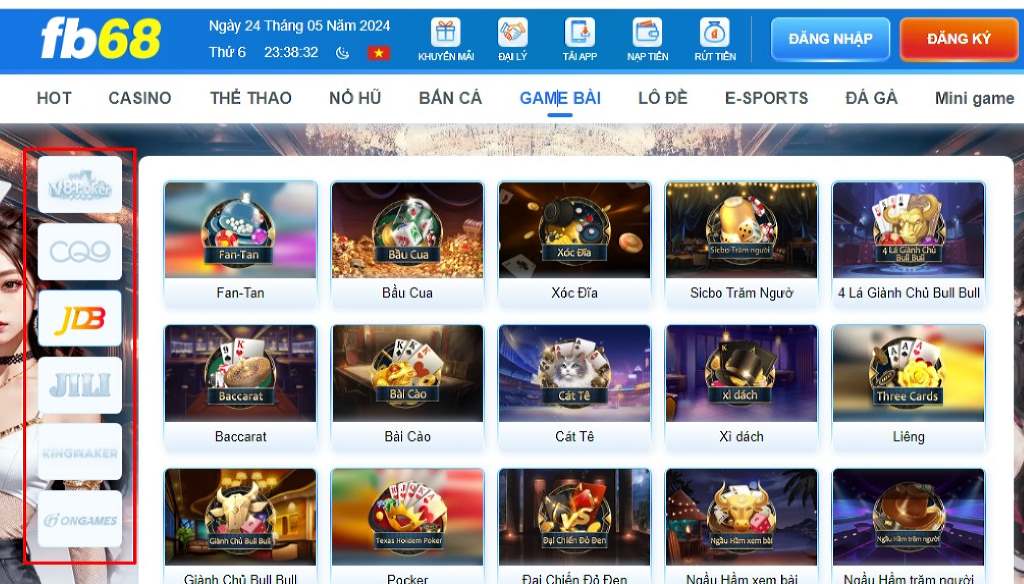 Nhà cái hỗ trợ đa dạng sảnh game đánh bài khác nhau